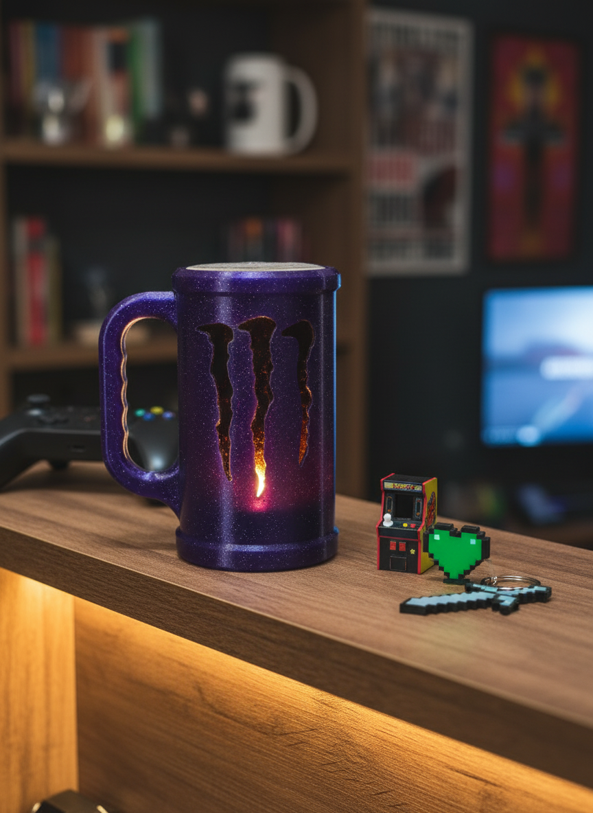 Caneca Garras Roxa Glitter (fan art)