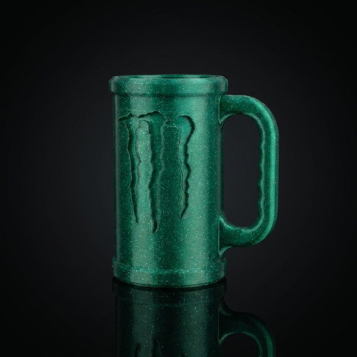 Caneca Garras Monster — Verde Glitter